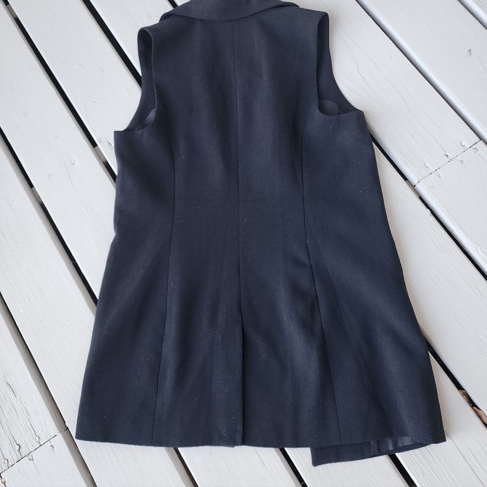 NWT M VEST Black Openfront long vest - Picture 11 of 16